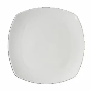 Tria 10" Square Plate, Bone China - White