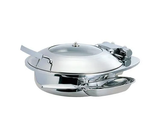 Smart 1A15303 Medium Round Stainless Steel Chafing Dish w/ Glass Lid