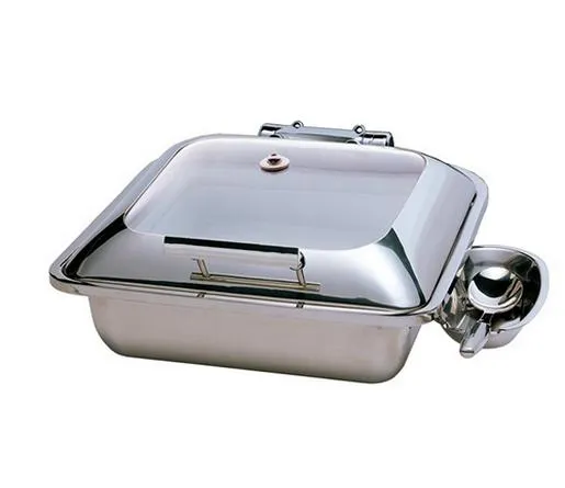 Smart 1A15601 Square Stainless Steel Chafing Dish w/ Glass Lid