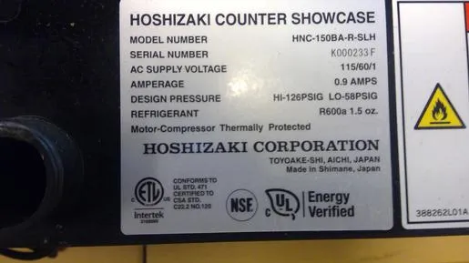 Hoshizaki HNC-150BA-R-SLH, Refrigerator, Right Side Condenser Display Case, Half Glass Doors