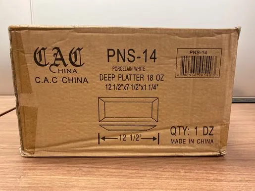 City Arts China PNS-14 Princesquare 12-1/2" x 7-1/2" Porcelain Deep Rectangular Platter - 12/Case