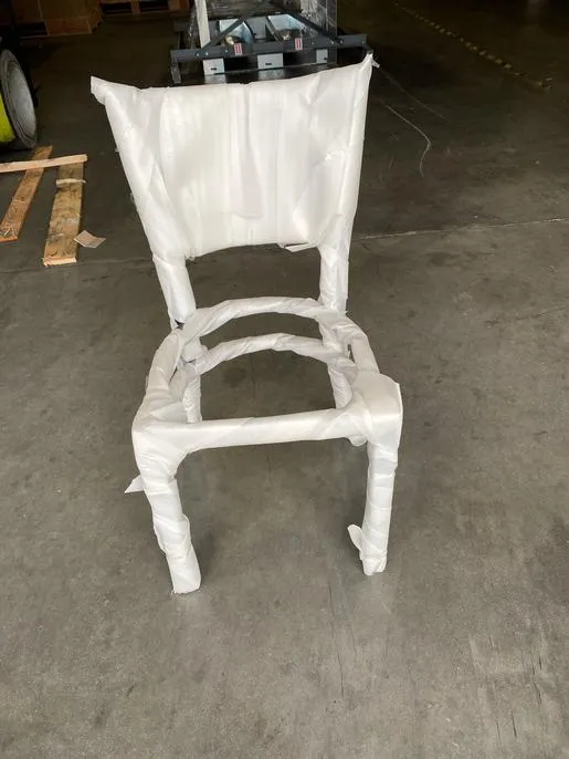 Just Chair Manufacturing M20118-SIL-PS-GR1 Side Chair Ladder Back Indoor - Silver Frame - Regimental Blue Vinyl Seat