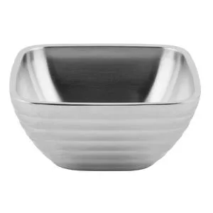 Vollrath 47632 Stainless Steel 1.8 Quart Double-Wall Square Beehive Serving Bowl - 12/Case