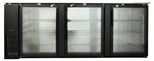 Eagle Group BPR-UBB-4G Glass Door Back Bar Refrigeration with Stainless Top and LED Lighting