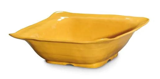 GET ML-131-TY New Yorker Yellow 4.25 Qt. Square Catering Bowl, 3/Case