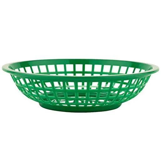GET RB-820-G Round 8" Green Plastic Fast Food Basket, 36/Case