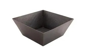 GET Mikon SSBPD-8-ANT 8" x 3 3/4"Hammered Finish Square Bowl, 12/Case