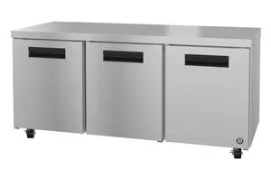 Hoshizaki UR72A, Refrigerator, Three Section Undercounter, Stainless Doors