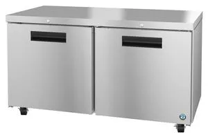 Hoshizaki UF60A-01, Freezer, Two Section Undercounter, Stainless Doors with Lock