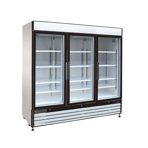 Maxx Cold MXM3-72FHC 72 Cubic Ft. Triple Glass Door White Merchandiser Freezer, Free Standing, 115V