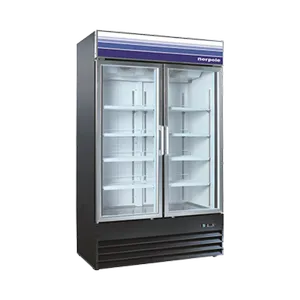 Norpole NPGR2-S45B 2-Glass Doors Reach-In Refrigerator (Swing Door), Black