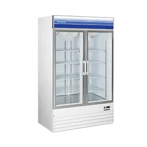 Norpole NPGR2-S, 2-Glass Doors Reach-In Refrigerator (Swing Door), White