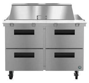 Hoshizaki SR48A-18MD4, Refrigerator, Two Section Mega Top Prep Table, Stainless Drawers