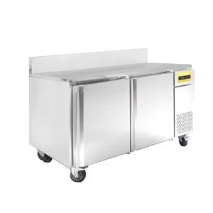 PrepRite PPT602C-6005 61-inch 2-Door Refrigerated Prep Table with Stainless Top, and Back Rail