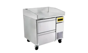 PrepRite PPT481C-4805 48-inch 1-Door Refrigerated Prep Table with Stainless Top, Back, and Side Rails